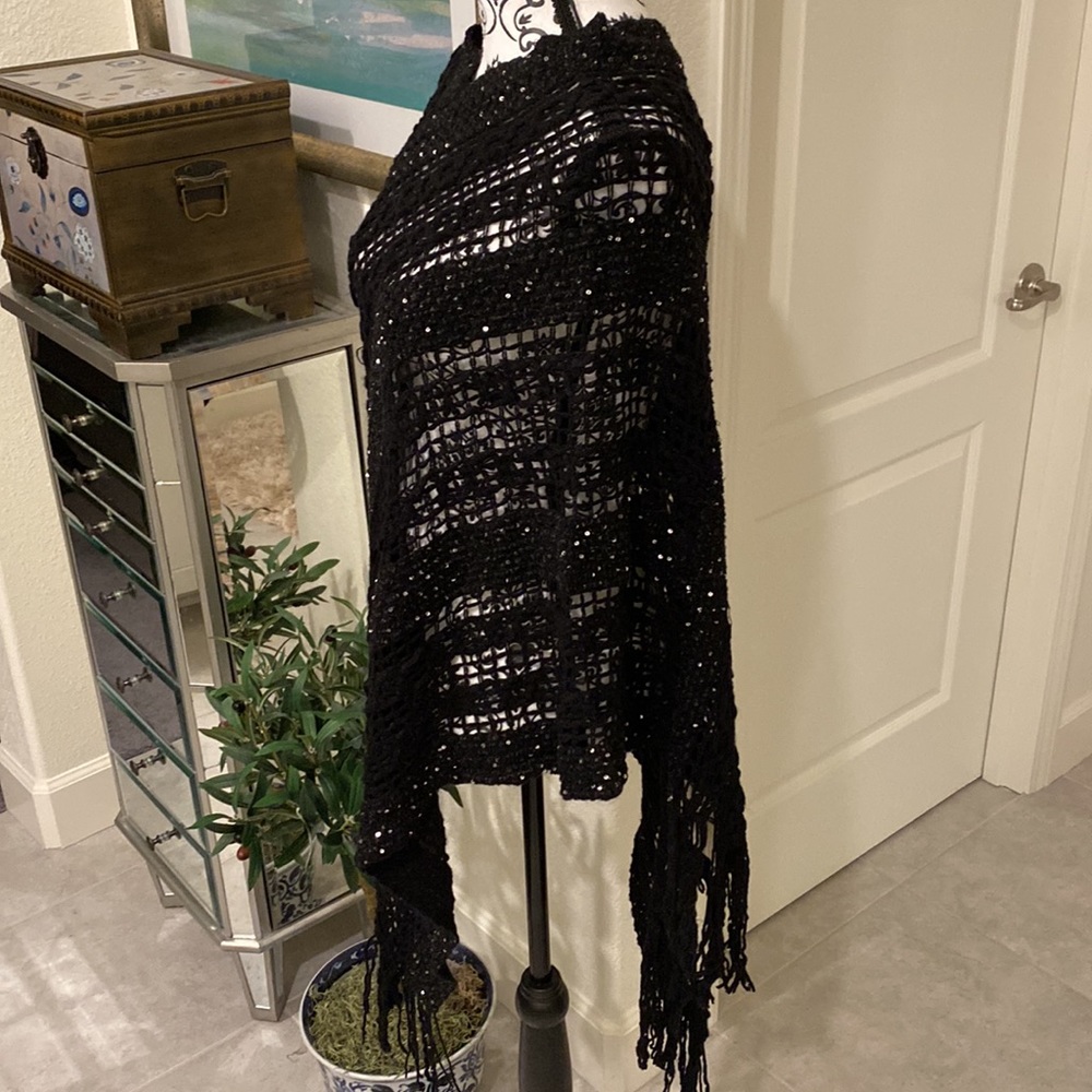 Black Knit Poncho - Picture 8 of 8